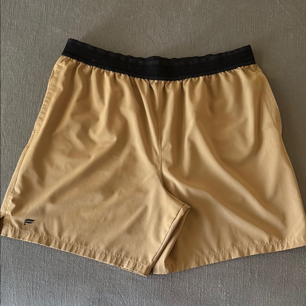 Fabletics Men's Athletic Shorts in Tan and Black